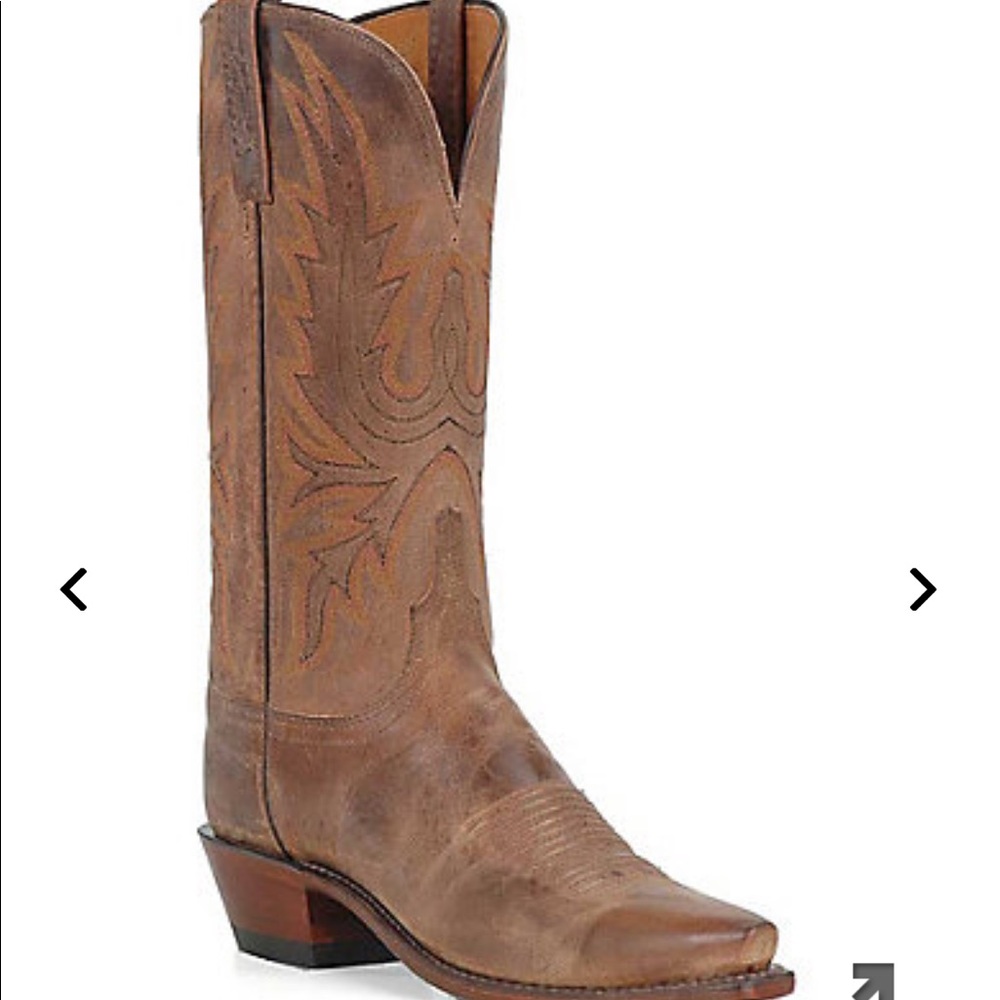 Lucchese 1883 Tan Mad Dog Snip Toe Western Boots
